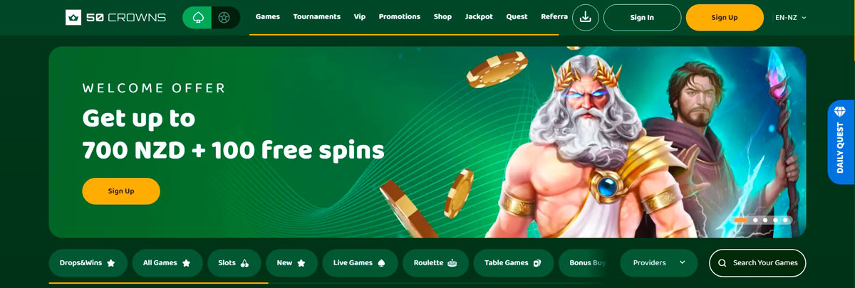 50 Crowns Casino Official Site