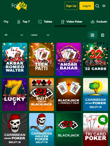 Fair Go Casino Mobile Table Games