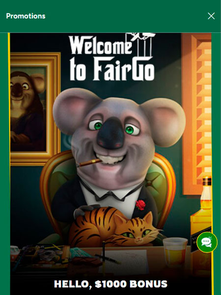 FairGo Casino Mobile Bonuses