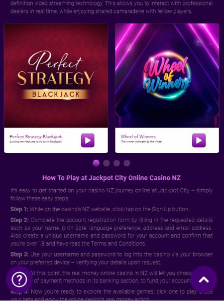 Jackpot City Casino Mobile Games