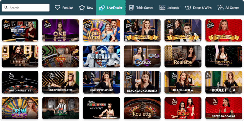 Jackpot Molly Live Casino games