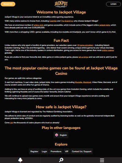 Jackpot Village Casino Mobile