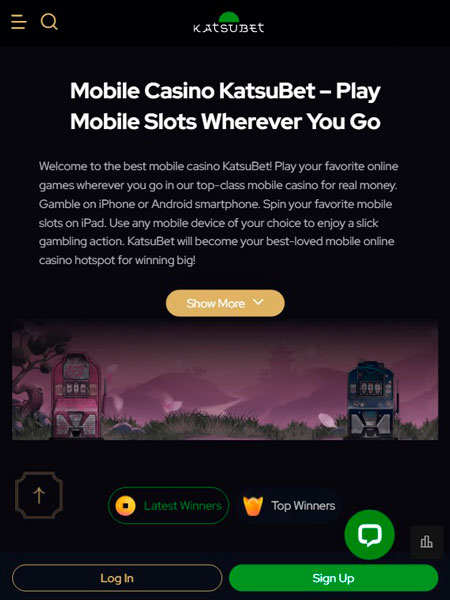 Katsu Bet Casino Page about Mobile