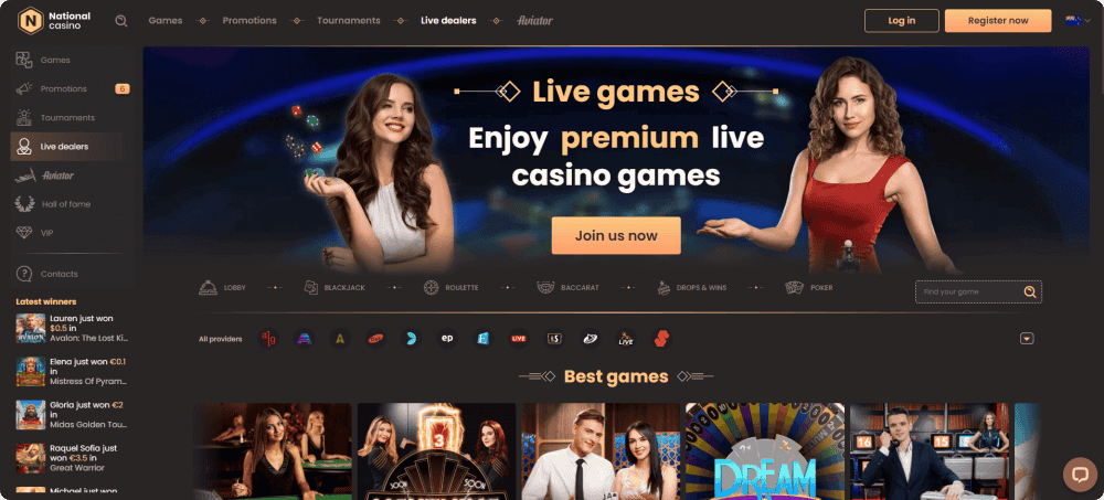 National casino live casino