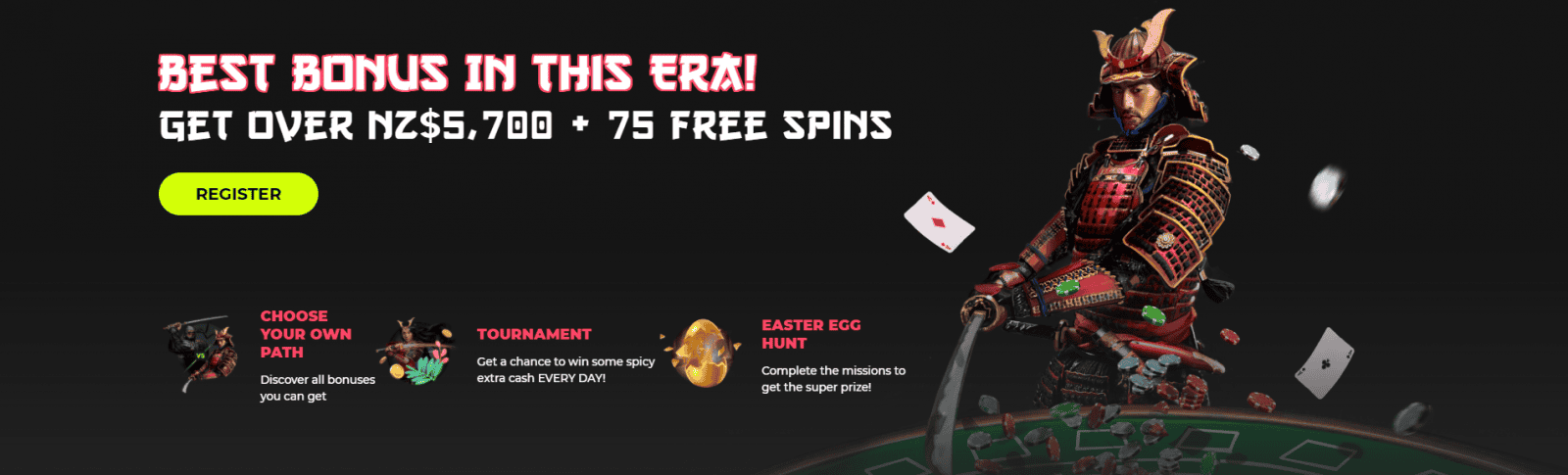 Spin Samurai welcome offer