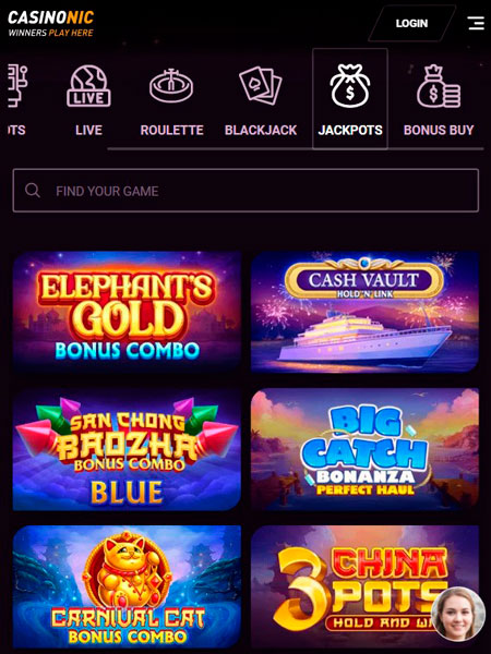 Casinonic Casino Jackpot Games