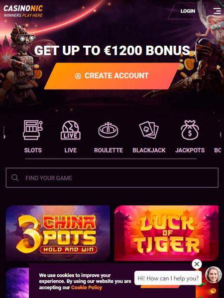 Casinonic Casino Mobile Site