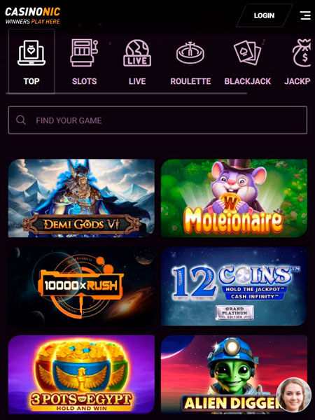 Casinonic Casino Top Mobile Games